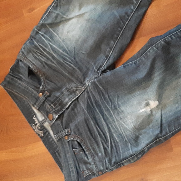 MAVI "Molly" Distressed Look Midrise Flare, Dark Wash Jeans-Size 29/32 - Picture 2 of 11